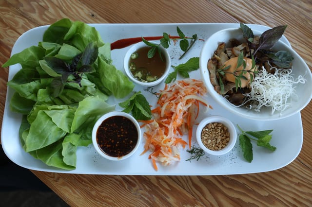 Lemongrass Chicken Lettuce Wrap.