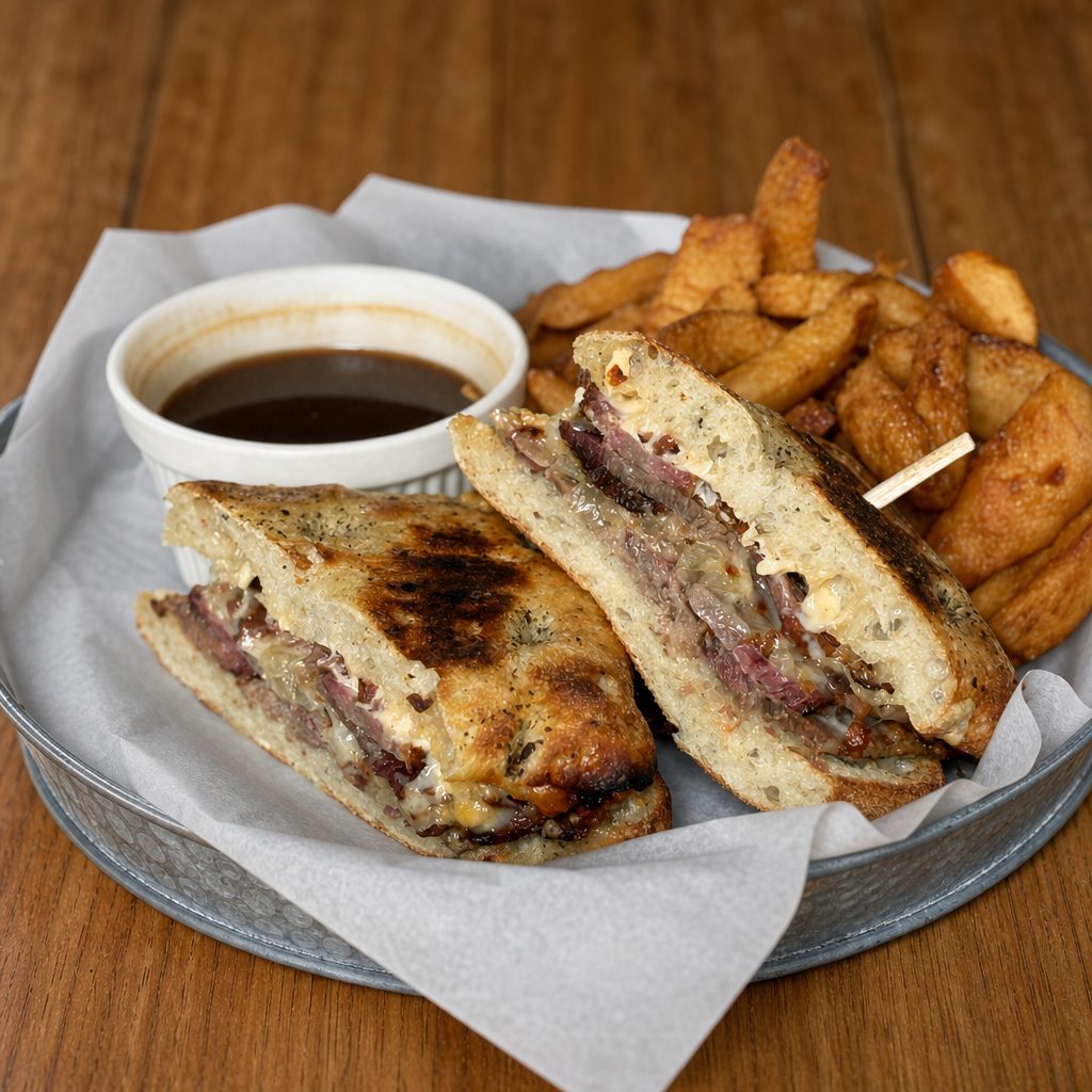 French Onion Beef Brisket Melt.