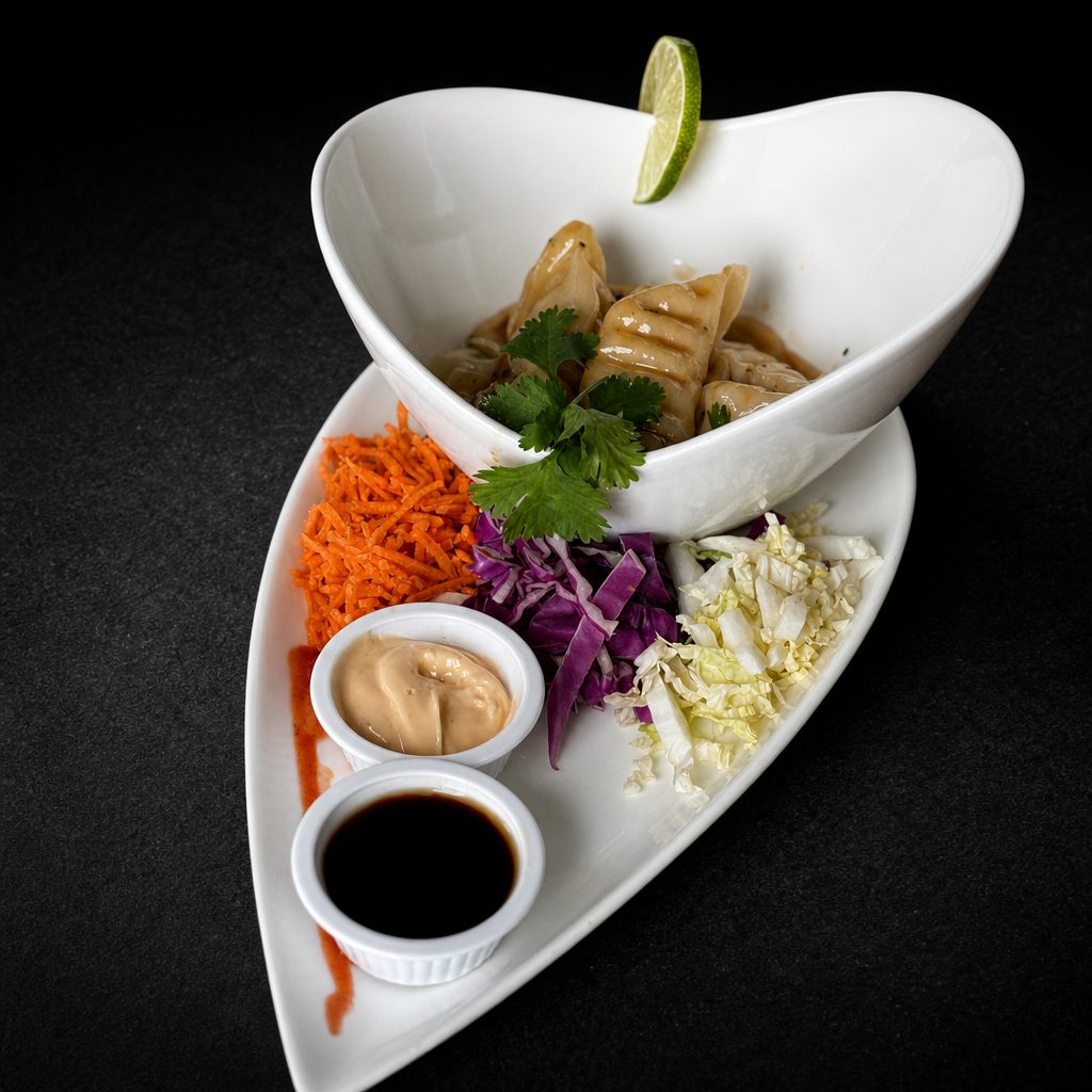 Sesame Szechuan Pork Dumplings.
